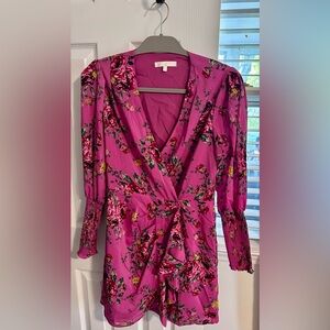 Wayf Pink Floral Long Sleeve Dress